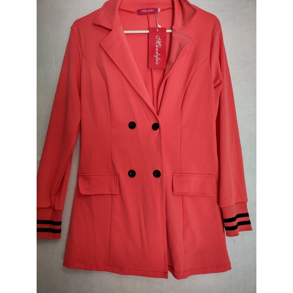 NWT Mundefeis Hot Pink double breasted Blazer  Womens Medium‎ Barbie